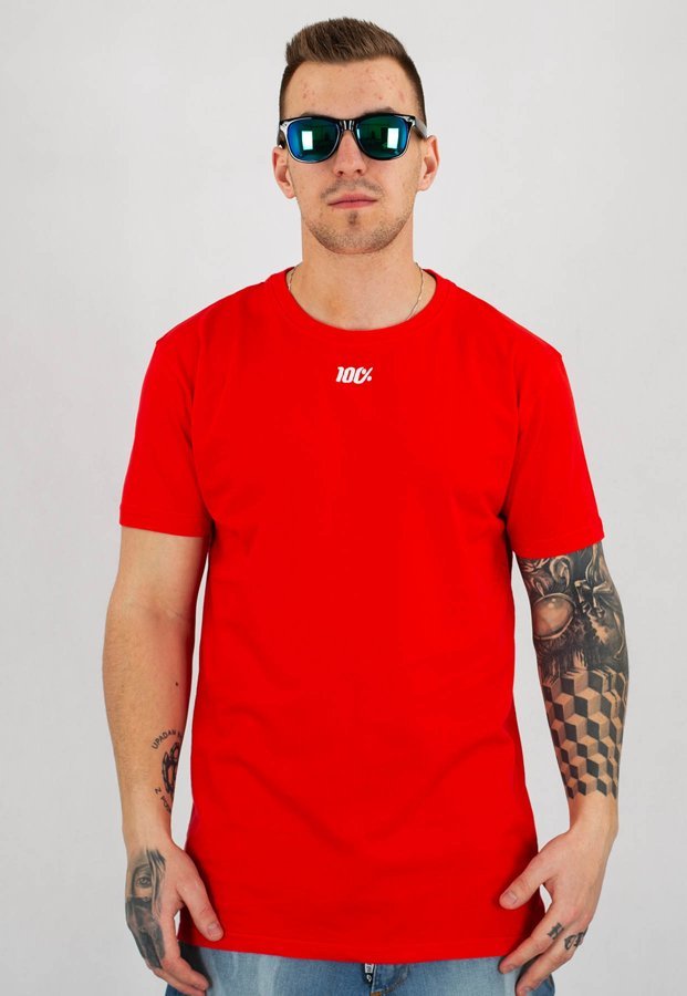 T-shirt Stoprocent Slim Hundred czerwony