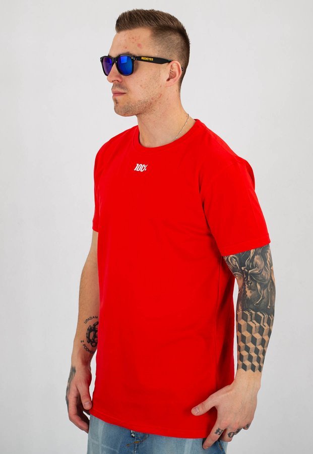 T-shirt Stoprocent Slim Hundred czerwony