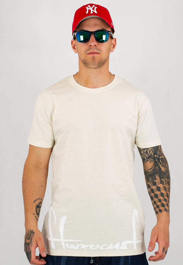 T-shirt Stoprocent Slim Lotag piaskowy