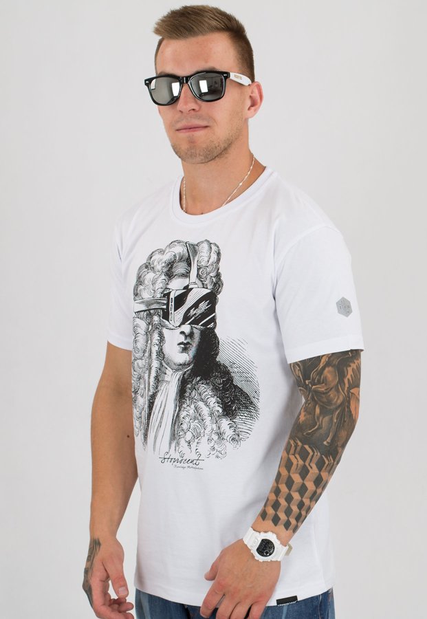 T-shirt Stoprocent Slim Newton biały