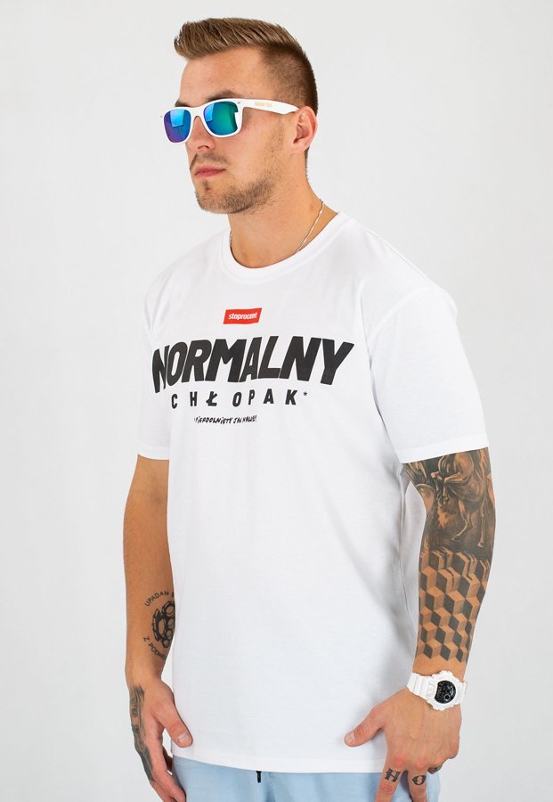 T-shirt Stoprocent Slim Normalny biały