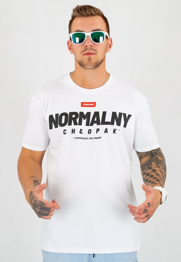 T-shirt Stoprocent Slim Normalny biały