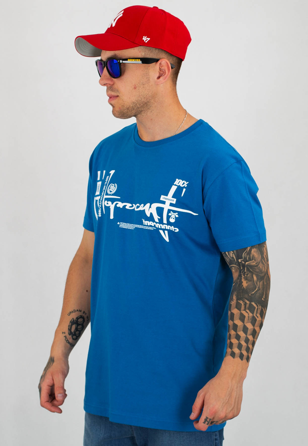 T-shirt Stoprocent Slim Pastetag niebieski