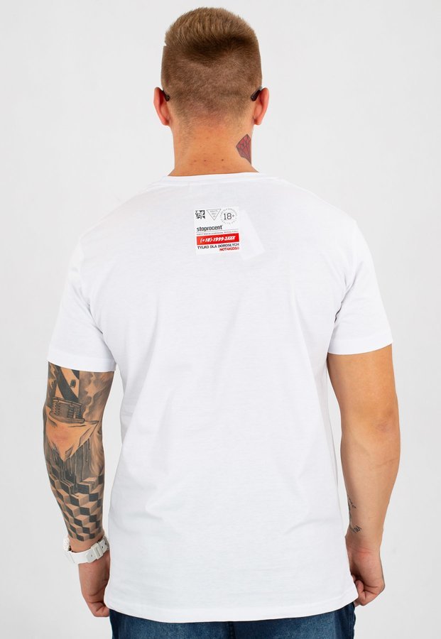 T-shirt Stoprocent Slim Pervert biały