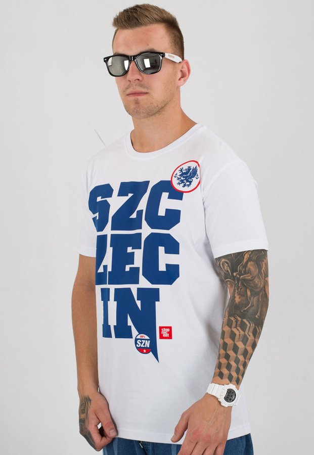 T-shirt Stoprocent Slim SZN18 biały