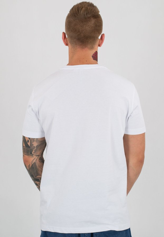 T-shirt Stoprocent Slim Shrooms biały