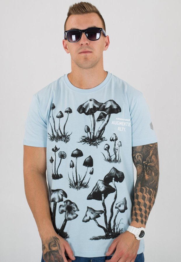 T-shirt Stoprocent Slim Shrooms niebieski