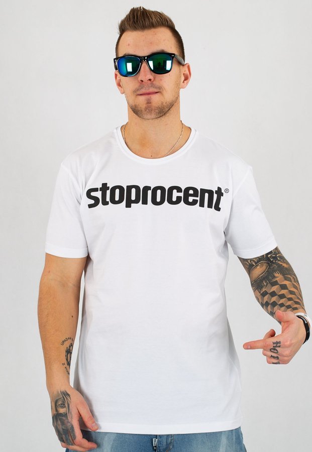 T-shirt Stoprocent Slim Simple biały