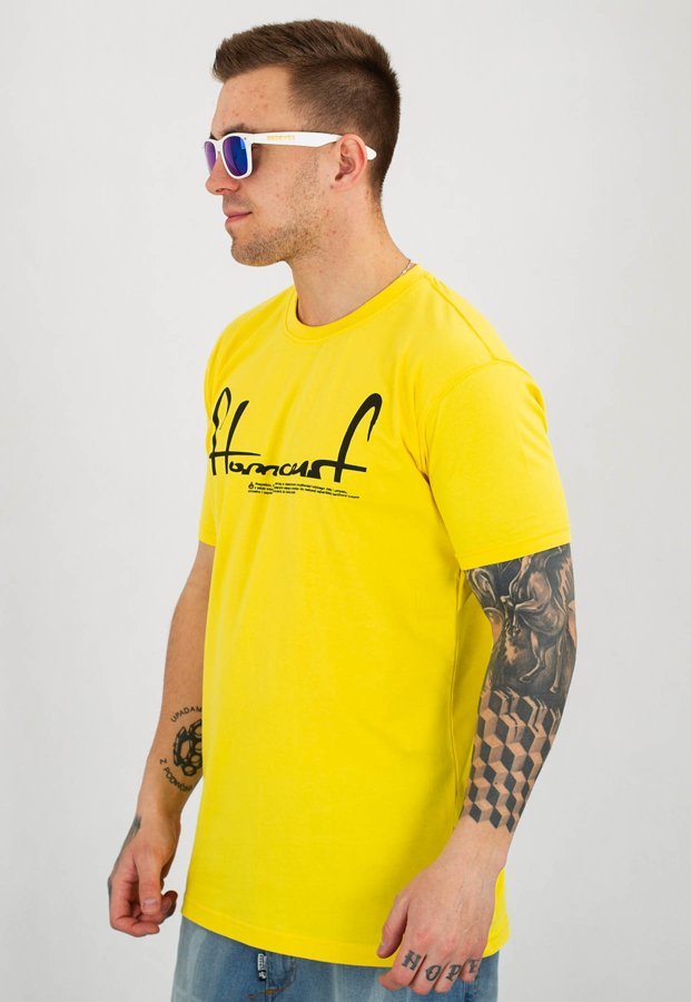 T-shirt Stoprocent Slim Sunktag żółty
