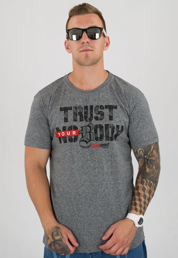 T-shirt Stoprocent Slim Trust szary