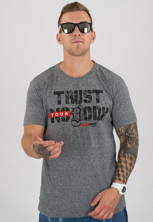 T-shirt Stoprocent Slim Trust szary