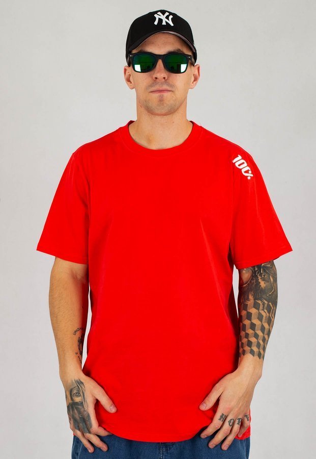 T-shirt Stoprocent Small Sto czerwono biały