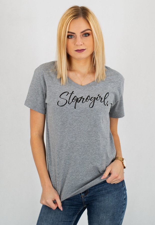 T-shirt Stoprocent Stoprogirl szary