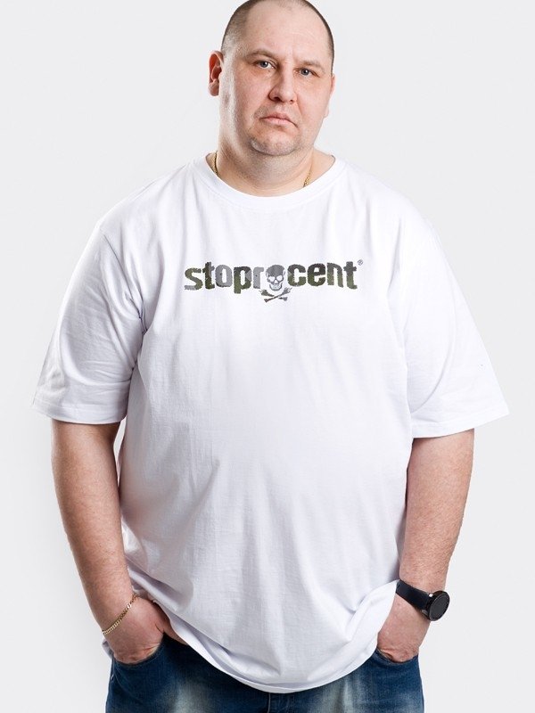 T-shirt Stoprocent Super Size Trespass biały