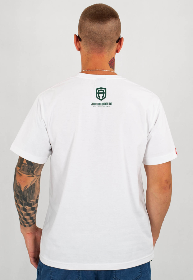 T-shirt Street Autonomy Bank Not biały