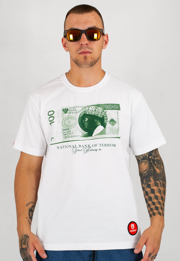 T-shirt Street Autonomy Bank Not biały