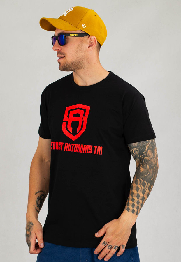 T-shirt Street Autonomy Classic Logo czarno czerwony
