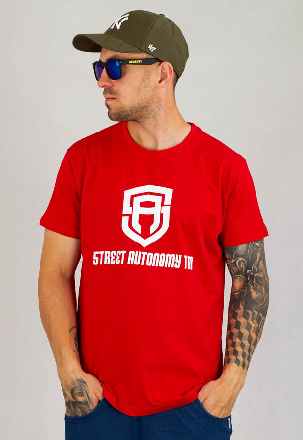 T-shirt Street Autonomy Classic Logo czerwono biały