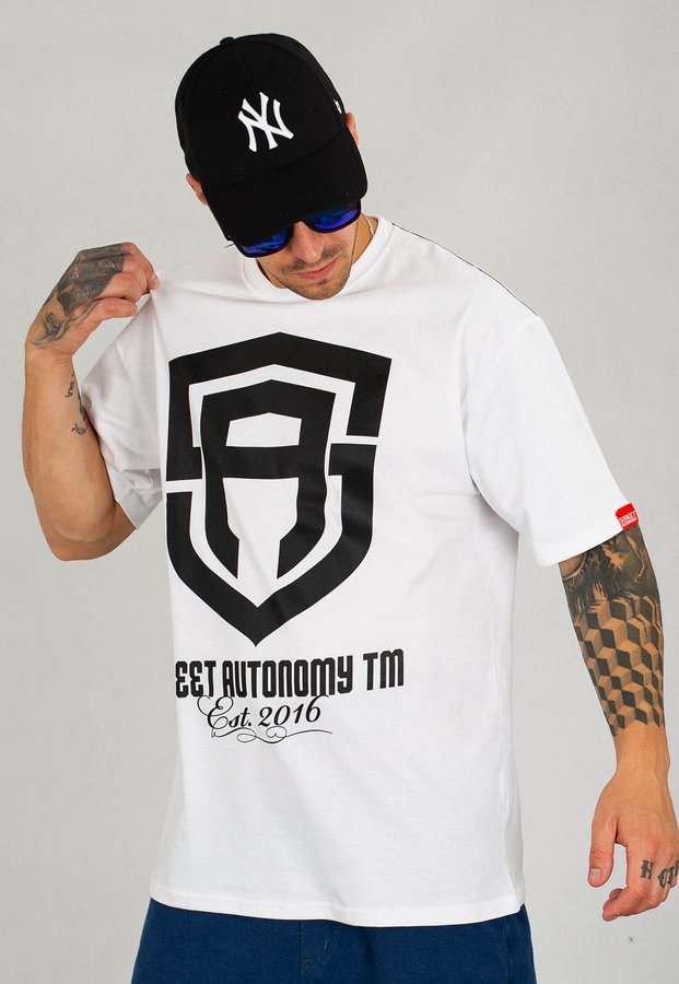 T-shirt Street Autonomy Est 2 biało czarny