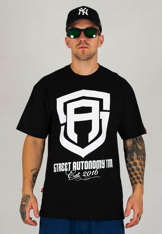 T-shirt Street Autonomy Est 2 czarno biały