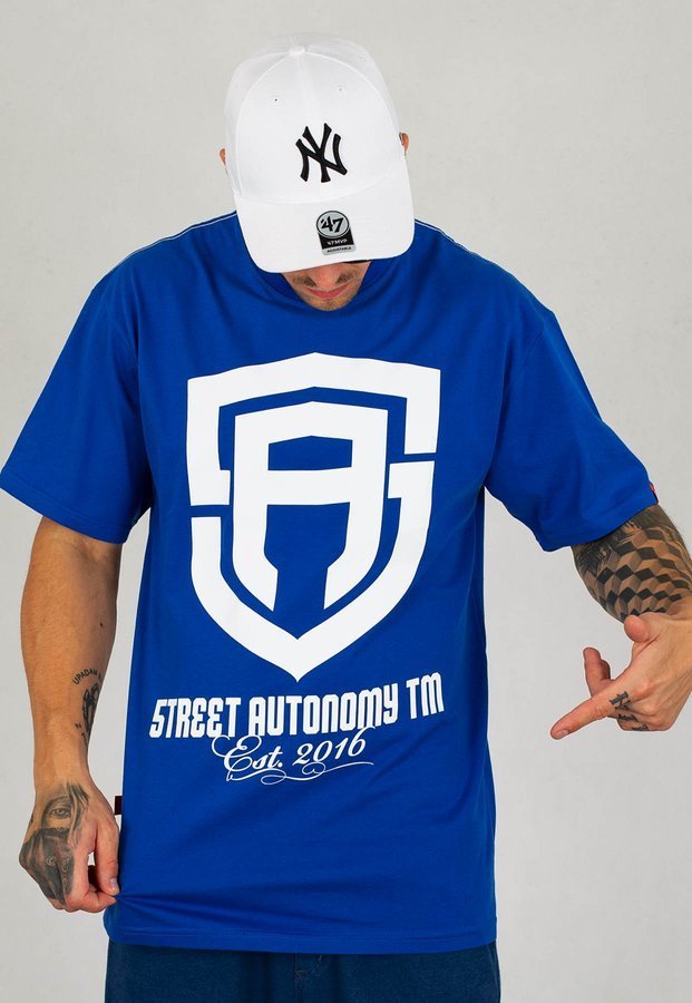 T-shirt Street Autonomy Est 2 niebiesko biały
