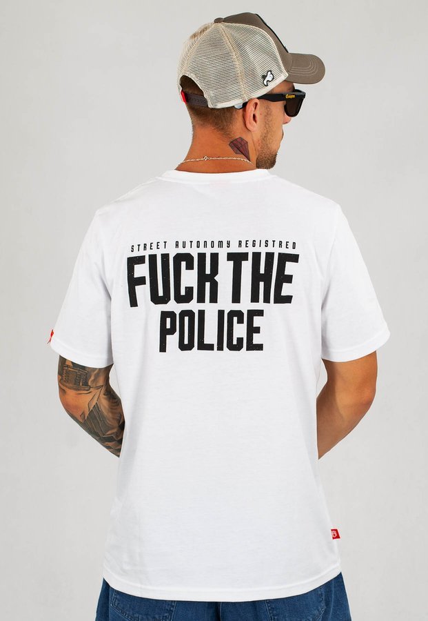 T-shirt Street Autonomy Fuck 2020 biały