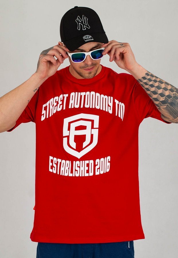 T-shirt Street Autonomy Ghetto czerwony