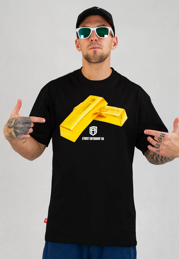 T-shirt Street Autonomy Gold Bar czarna