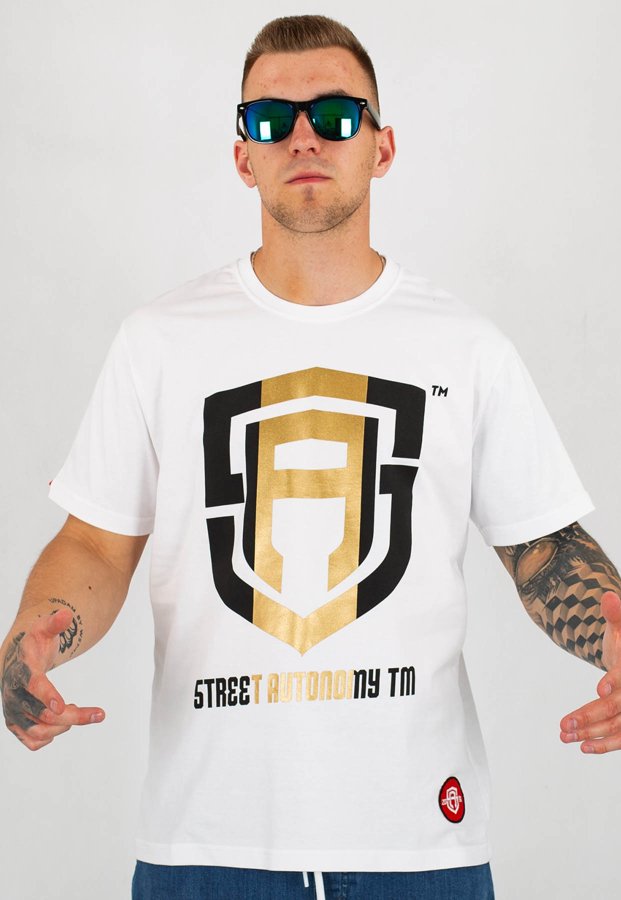T-shirt Street Autonomy Gold biały