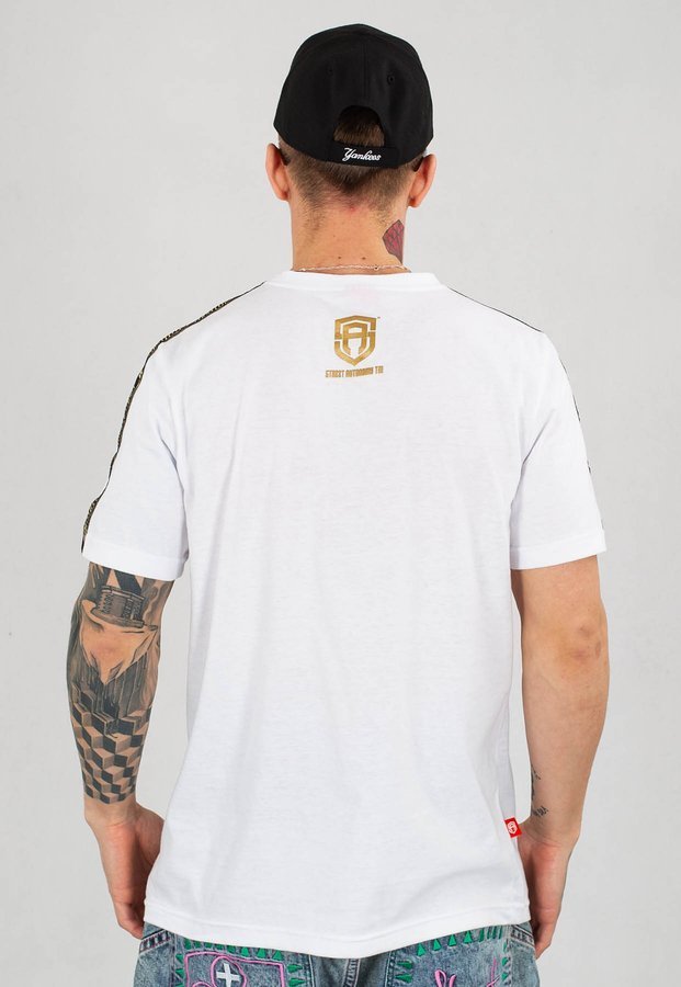 T-shirt Street Autonomy Lampass biało złoty 