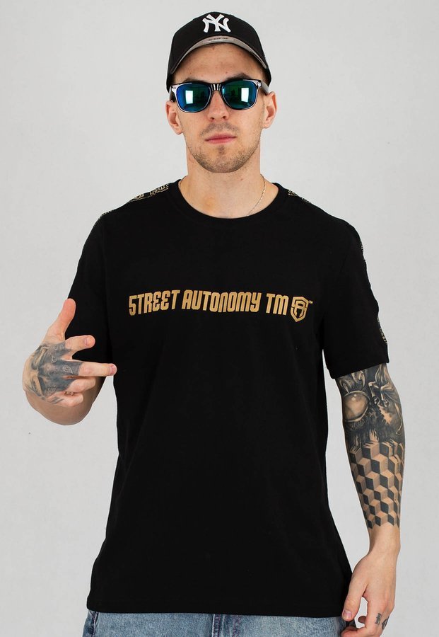 T-shirt Street Autonomy Lampass czarno złoty 