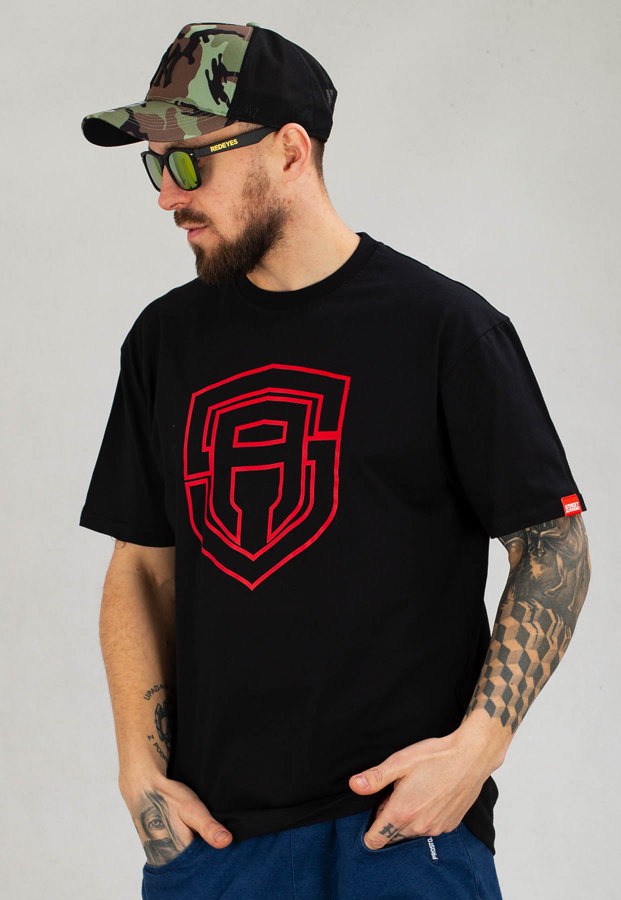 T-shirt Street Autonomy Outline czarno czerwony