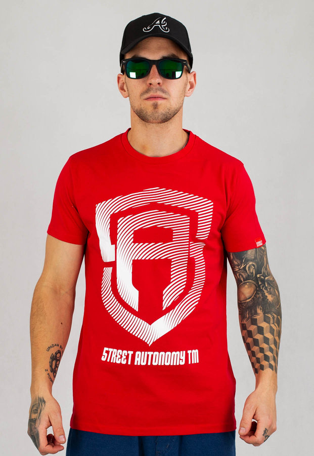 T-shirt Street Autonomy Ricnch czerwono biały