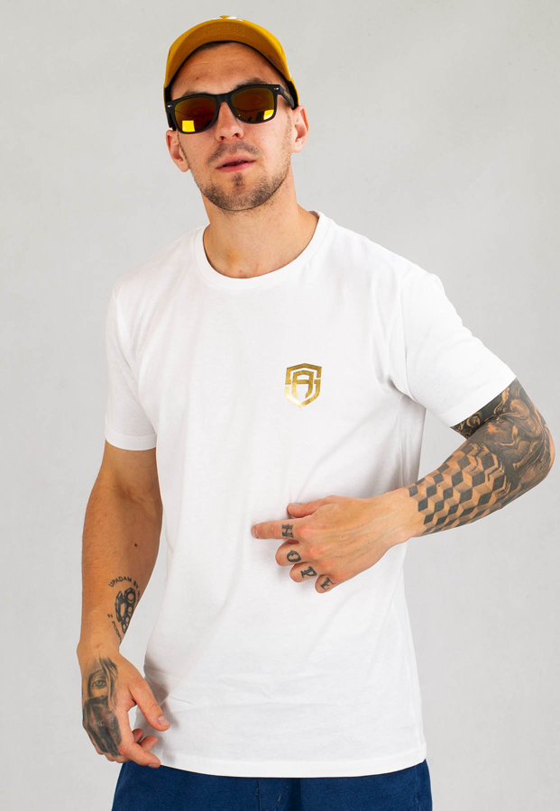 T-shirt Street Autonomy Small Logo biało złoty