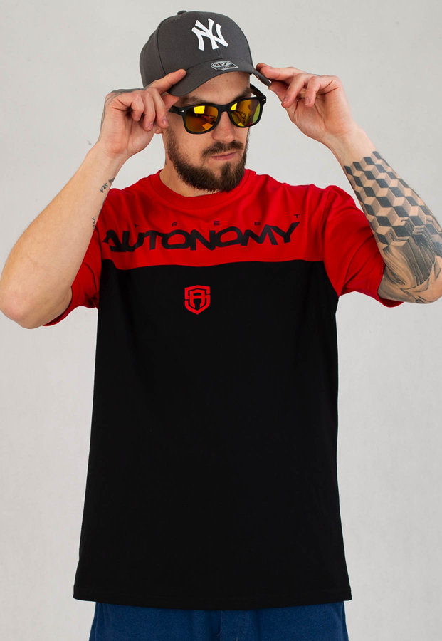 T-shirt Street Autonomy Tony czarno czerwony