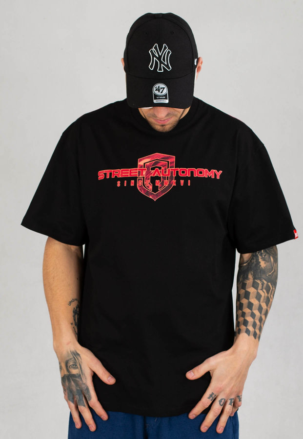 T-shirt Street Autonomy Two Heads 2 czarno czerwony