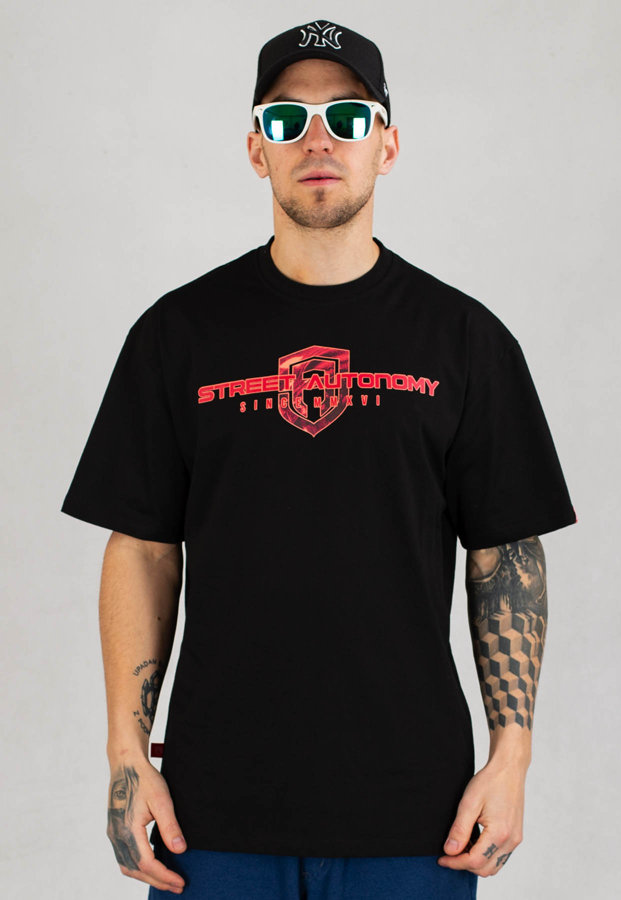 T-shirt Street Autonomy Two Heads 2 czarno czerwony