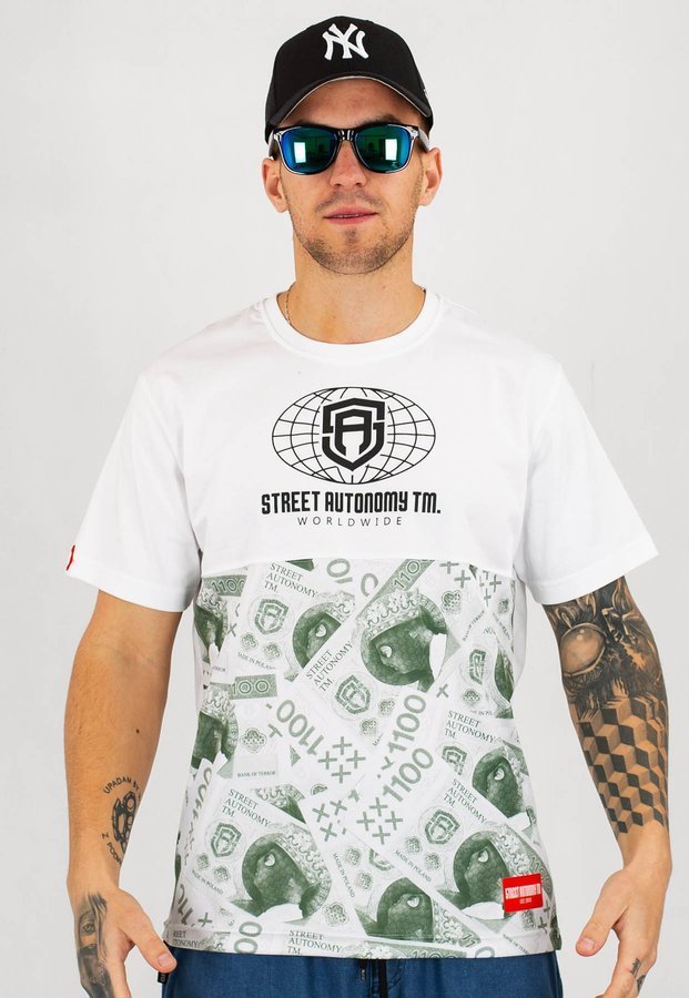 T-shirt Street Autonomy Worldcash biały