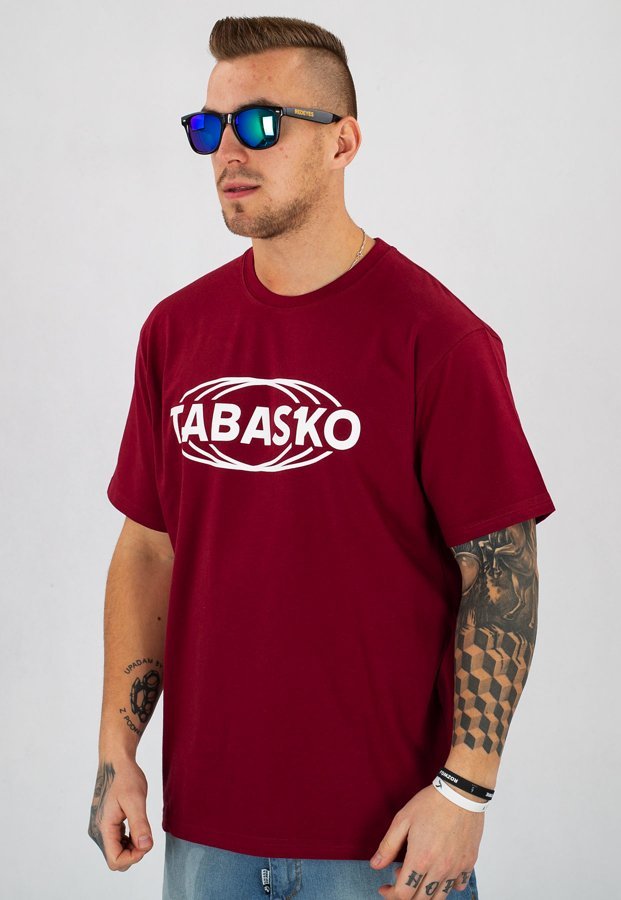 T-shirt Tabasko Globus bordowy
