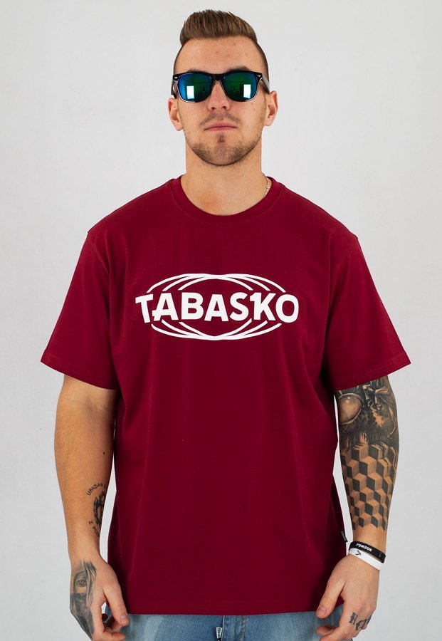 T-shirt Tabasko Globus bordowy