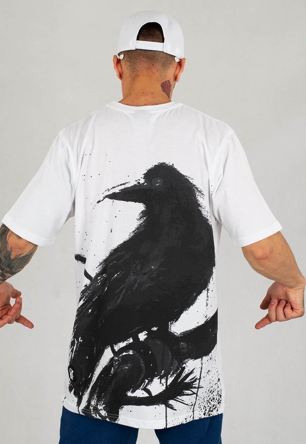 T-shirt VooDoo Raven biały