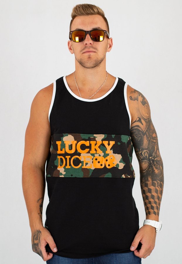 Tank Lucky Dice Cut Color czarny camo