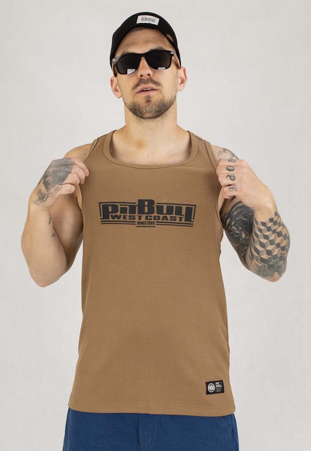 Tank Pit Bull Rib Classic Boxing brązowy